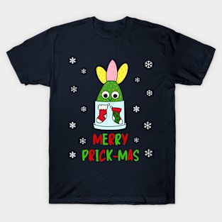 Merry Prick Mas - Hybrid Cactus In Christmas Themed Pot T-Shirt